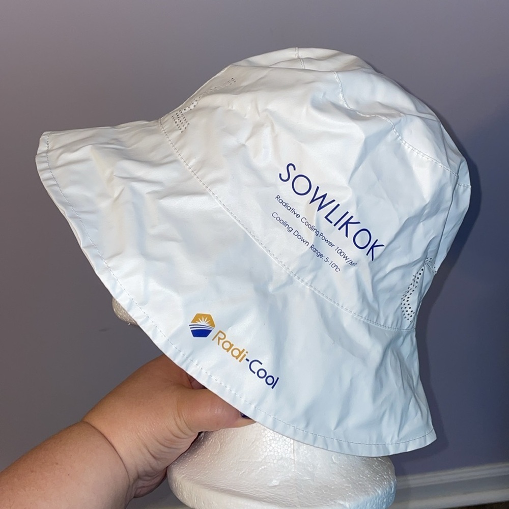 Sowlikok White Radi-Cool Bucket Hat OS Outdoor Fishing Boating